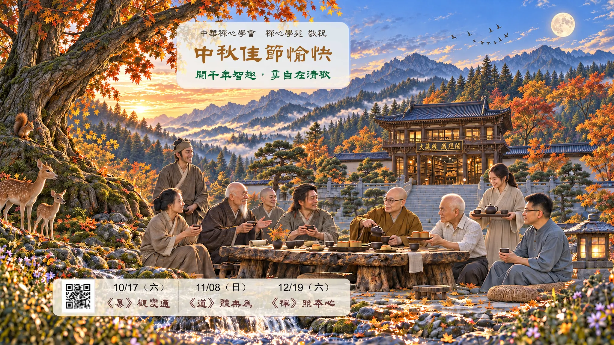 中華禪心學會 禪心學苑 敬祝 中秋佳節愉快